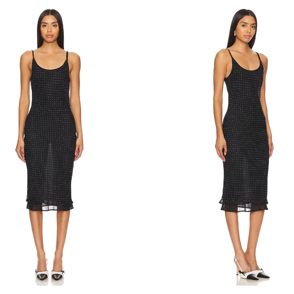 Lovers + Friends Black Midi Dress